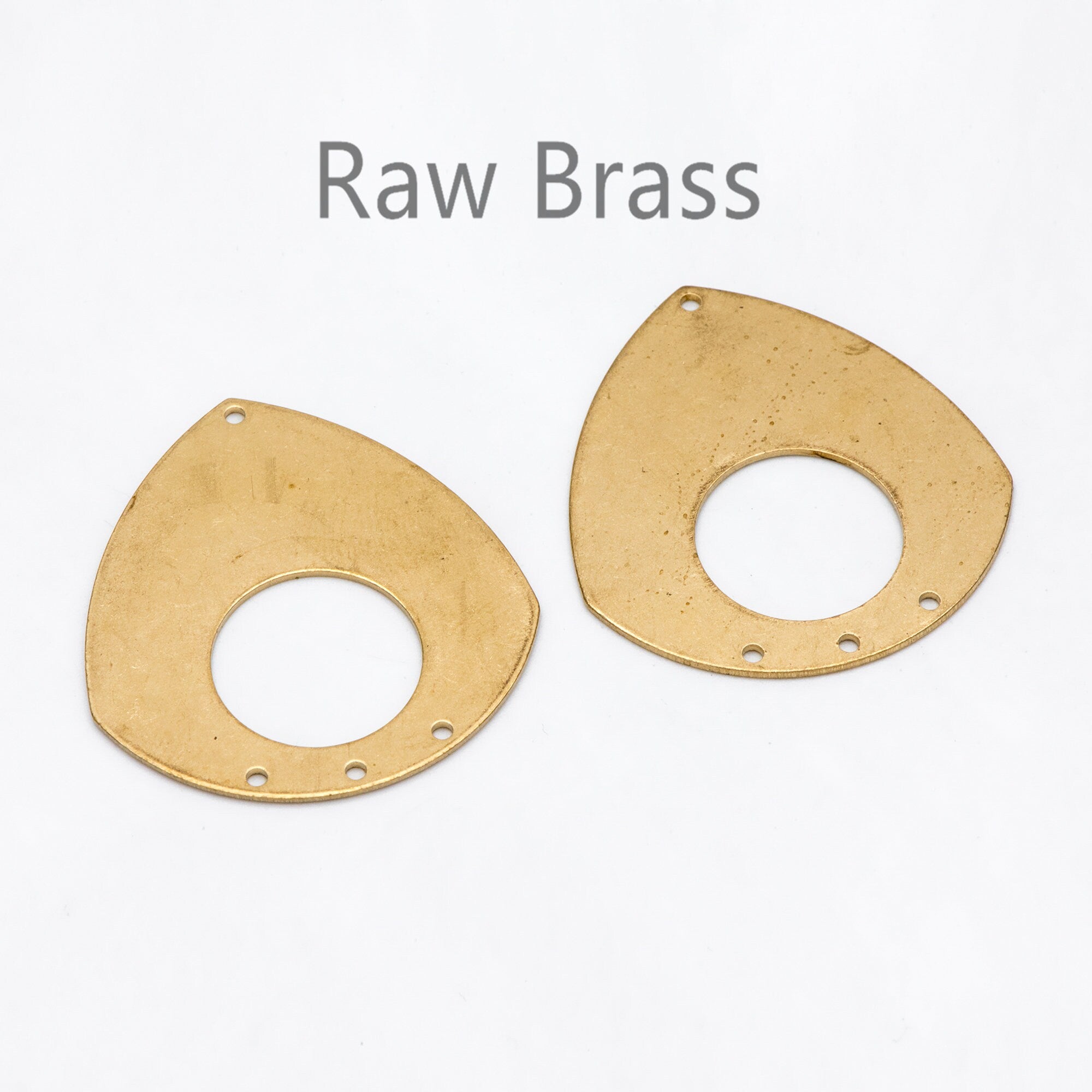 10pcs Raw Brass Teardrop Charm Pendants, Brass Findings Wholesale (RB-214)